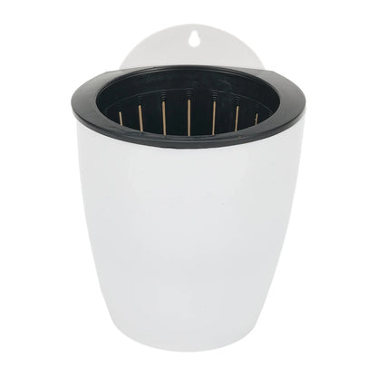 Hanging Balcony Planter, Wall-Mounted Plastic Pot with Inner Basket, Cotton-Wick Watering for Soil or Hydroponic Plants - product view 3