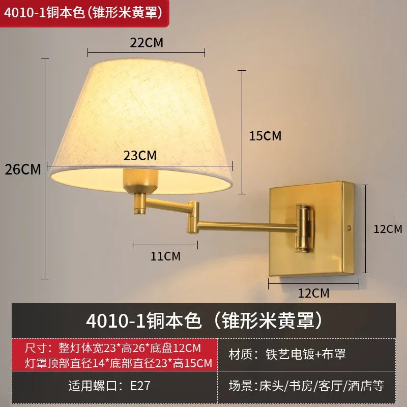 plug in swing arm sconce - product view 6