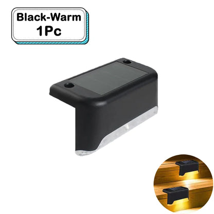 Solar Fence Lights, IP65 Waterproof LED Step Lights, Warm or White Light, 8–10 Hour Runtime for Paths and Patios - product view 2