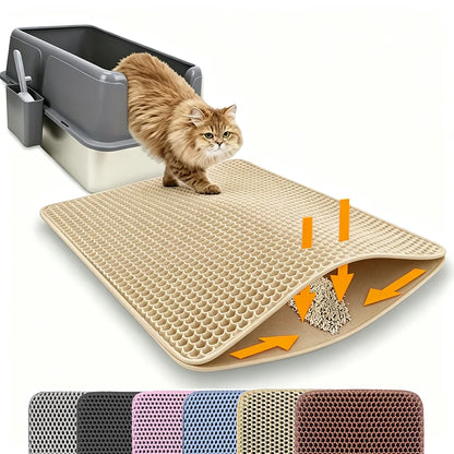Cat Litter Mat, Double-Layer Honeycomb Litter Trap, Waterproof Washable Plastic Pad in Three Sizes and Six Colors - product view 4