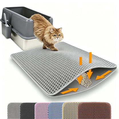 Cat Litter Mat, Double-Layer Honeycomb Litter Trap, Waterproof Washable Plastic Pad in Three Sizes and Six Colors - product view 6