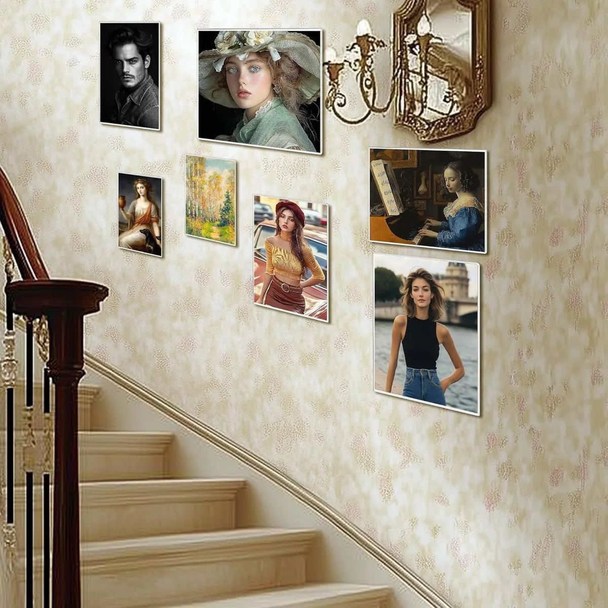 Clear Acrylic Picture Frame Set of 6, Adhesive Wall-Mount Photo Display in 4x6, 5x7 or 8x10 Inch Options - product view 6