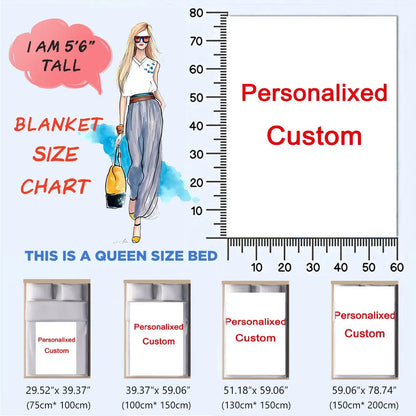 Personalized Travel Blanket, Printed Polyester Flannel Throw, Portable Rectangle Cover for Sofa, Bed, Car and Outdoor Trips - product view 3