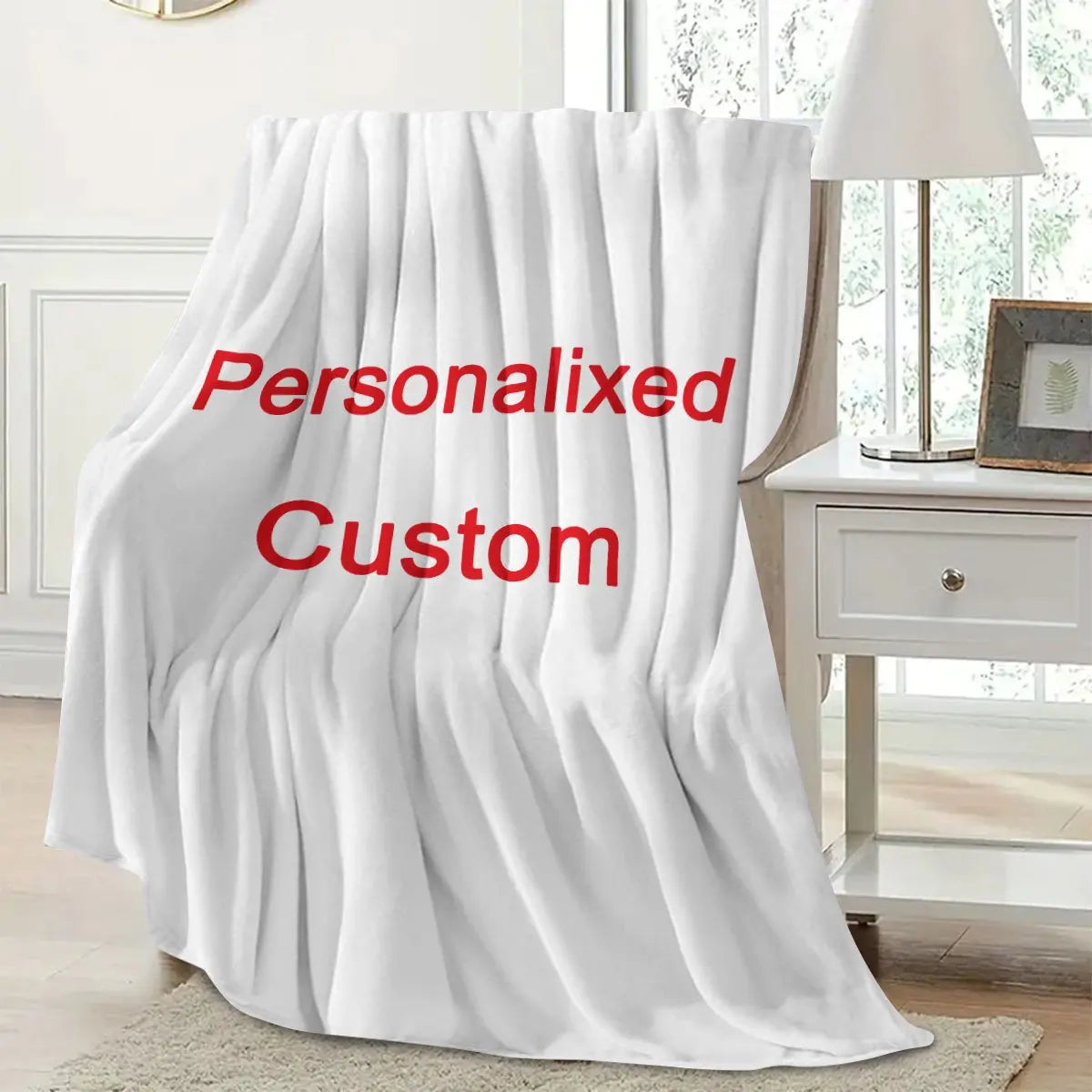 Personalized Travel Blanket, Printed Polyester Flannel Throw, Portable Rectangle Cover for Sofa, Bed, Car and Outdoor Trips - product view 4