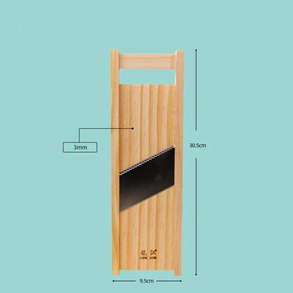 Adjustable Mandoline Slicer with Stainless Steel Blade, 0.5–7mm Thickness Control and Wooden Frame for Vegetables - product view 1