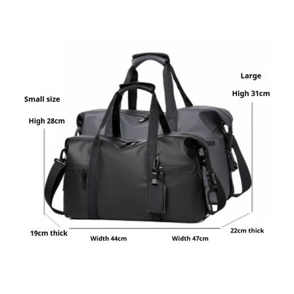 Black Duffel Bag with Adjustable Shoulder Strap, Small or Large Gym, Travel and Sports Bag, Two Size Options - product view 4