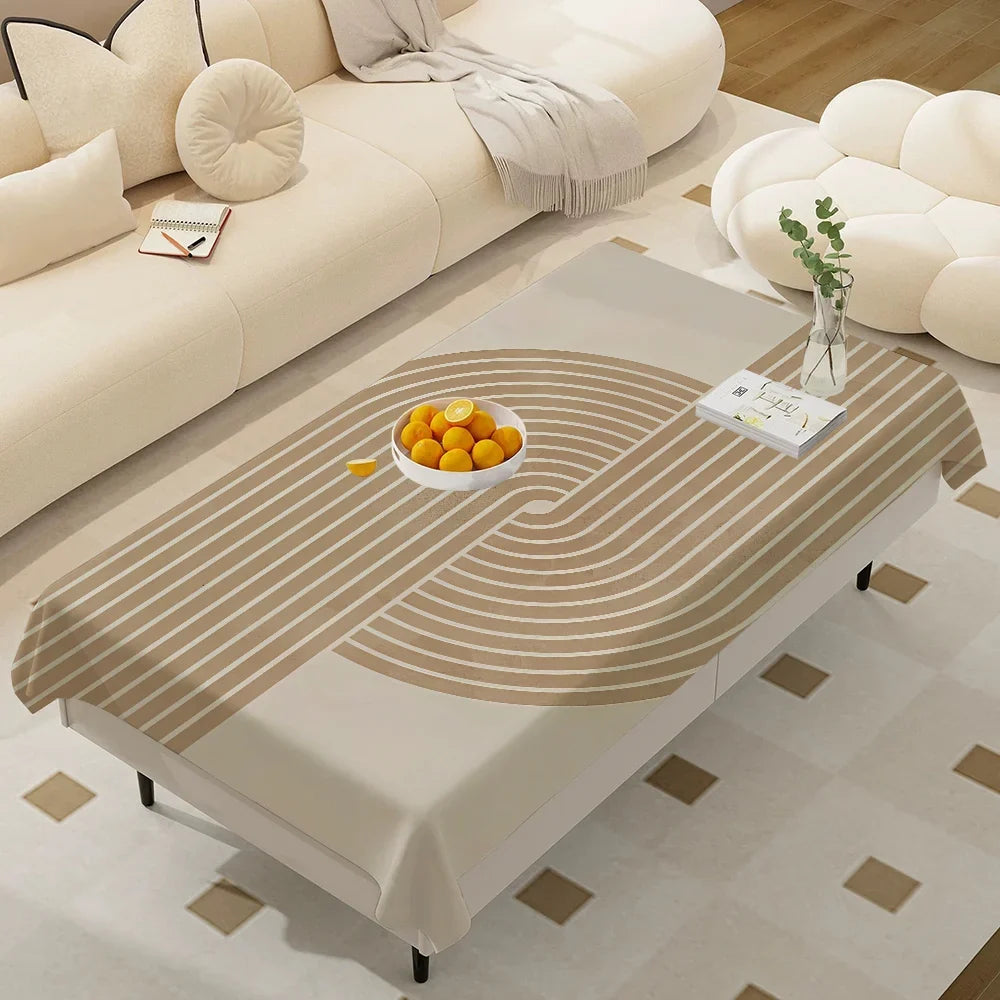 Printed Rectangle Waterproof Oilproof Tablecloth, Foldable Tabletop Protection for Dining, Mantel Decor and Entertaining - product view 2