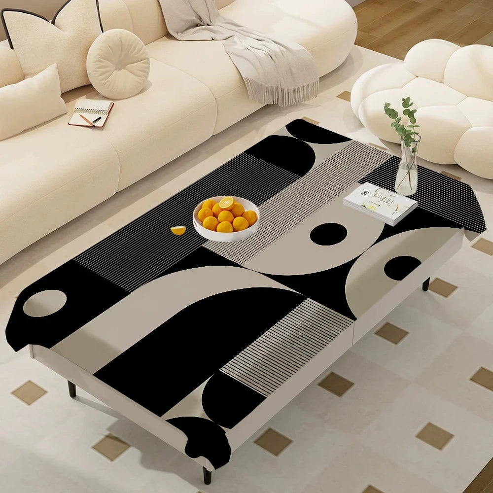 Printed Rectangle Waterproof Oilproof Tablecloth, Foldable Tabletop Protection for Dining, Mantel Decor and Entertaining - product view 3