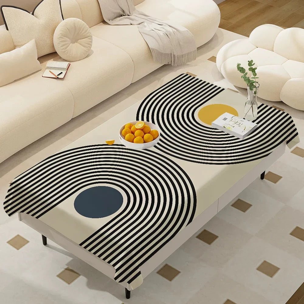 Printed Rectangle Waterproof Oilproof Tablecloth, Foldable Tabletop Protection for Dining, Mantel Decor and Entertaining - product view 4