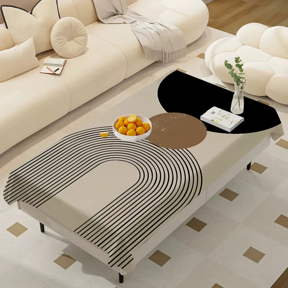 Printed Rectangle Waterproof Oilproof Tablecloth, Foldable Tabletop Protection for Dining, Mantel Decor and Entertaining - product view 5