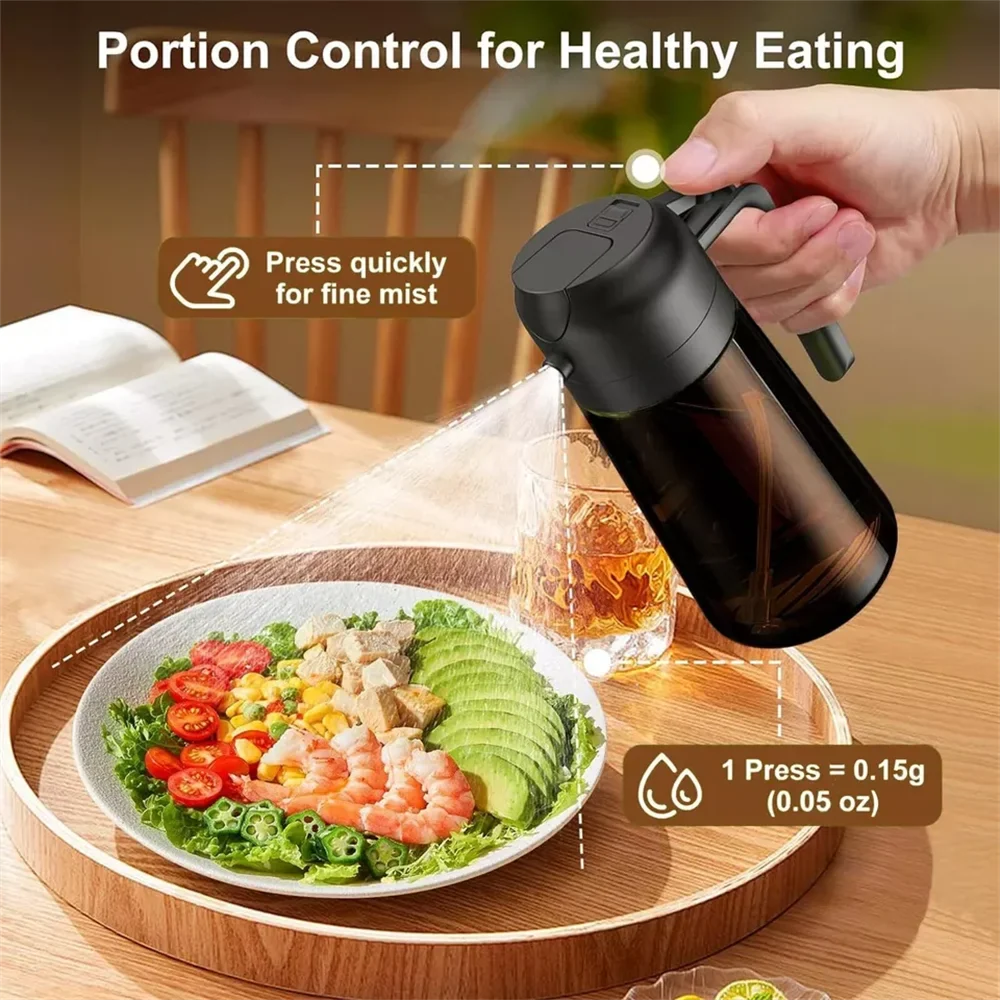 470ml 2-in-1 Glass Oil Dispenser and Sprayer, Leakproof Pour Spout for Cooking, Air Fryer, BBQ and Salad Dressing - product view 5