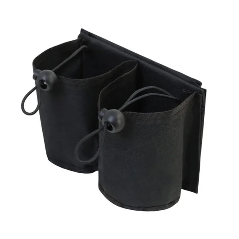 Fabric Luggage Cup Holder Attachment, Lightweight Travel Beverage Bag for Suitcases in Blue, Black, Pink or Grey - product view 2