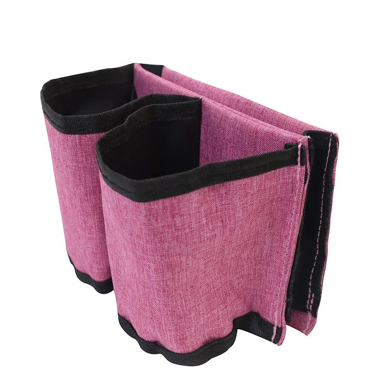 Fabric Luggage Cup Holder Attachment, Lightweight Travel Beverage Bag for Suitcases in Blue, Black, Pink or Grey - product view 3
