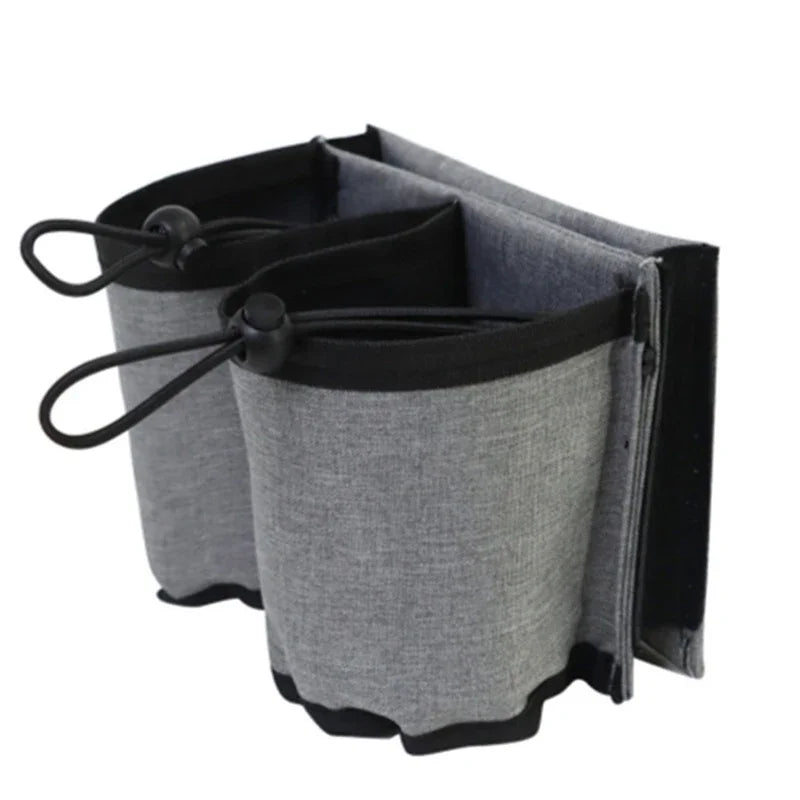 Fabric Luggage Cup Holder Attachment, Lightweight Travel Beverage Bag for Suitcases in Blue, Black, Pink or Grey - product view 4