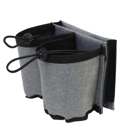 Fabric Luggage Cup Holder Attachment, Lightweight Travel Beverage Bag for Suitcases in Blue, Black, Pink or Grey - product view 4