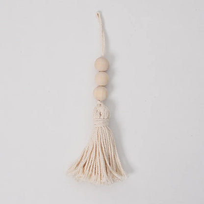 Pastoral Bead Garland with Tassel, Decorative Wall Hanging Accent for Children's Rooms, Shelves and Home Décor - product view 1
