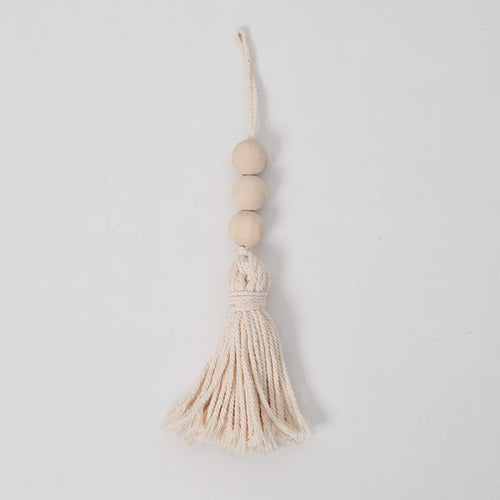 Pastoral Bead Garland with Tassel, Decorative Wall Hanging Accent for Children's Rooms, Shelves and Home Décor - product view 1