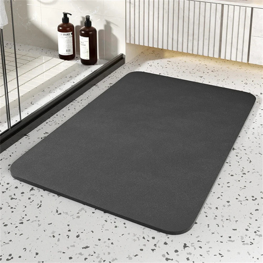 Quick-Dry Bathroom Floor Mat, Thin Plastic Bath Rug with Non-Slip Design, 60x40cm, Black, Gray, White or Khaki - product view 5