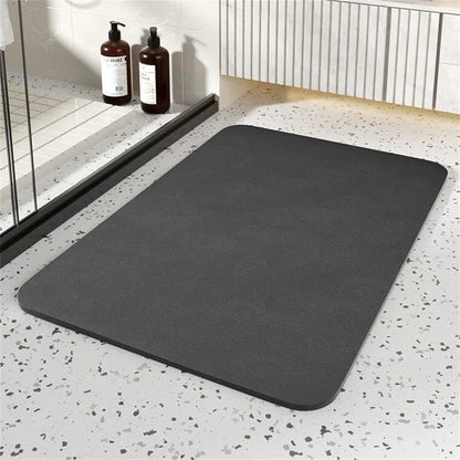 Quick-Dry Bathroom Floor Mat, Thin Plastic Bath Rug with Non-Slip Design, 60x40cm, Black, Gray, White or Khaki - product view 5