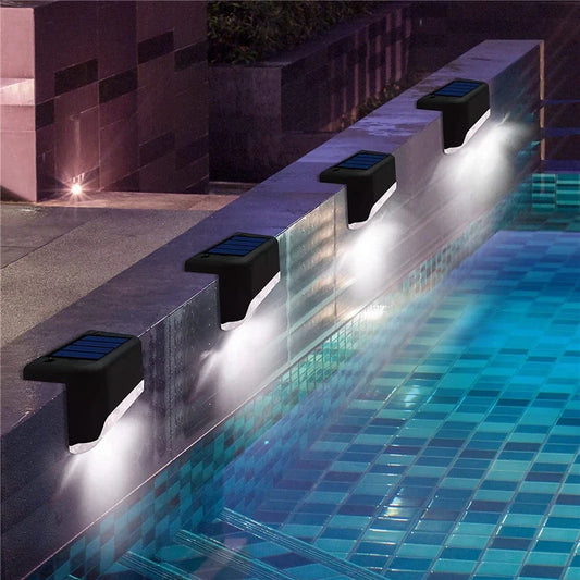 Solar Step Lamp, 4–32 Pack Outdoor LED Fence Lights, 3V ABS Stair and Path Lights in White, Warm or Mu Light - product view 1