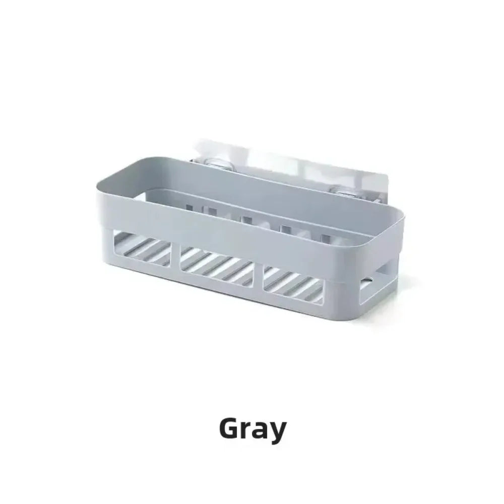 Adhesive Shower Shelf, No-Drill Wall-Mounted Bathroom Caddy in PP, Triangle or Rectangular Options, 27 or 25 cm - product view 1