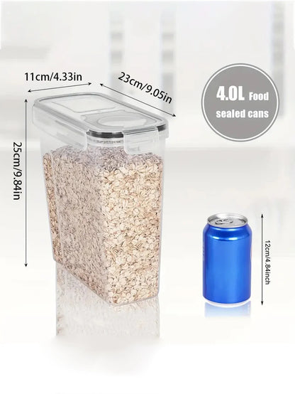 4-Piece 4L Food Storage Container Set, Rectangular Reusable PP Kitchen Canisters with Lids for Pantry Organization - product view 3