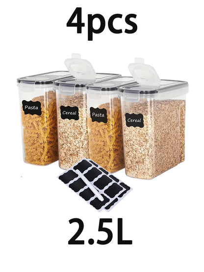 4-Piece 2.5L Airtight Food Storage Containers with Lids, Plastic Kitchen Pantry Organization Set - product view 1