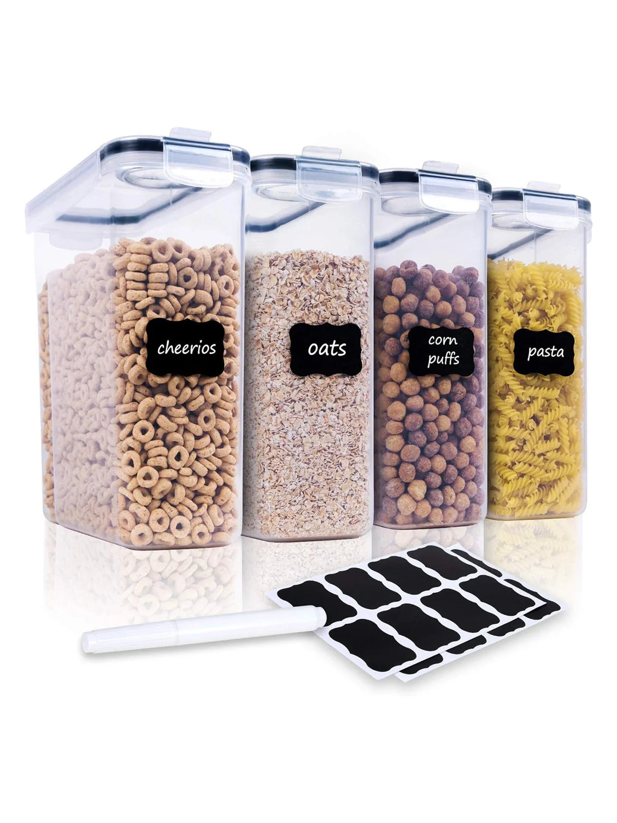 4-Piece 2.5L Airtight Food Storage Containers with Lids, Plastic Kitchen Pantry Organization Set - product view 2