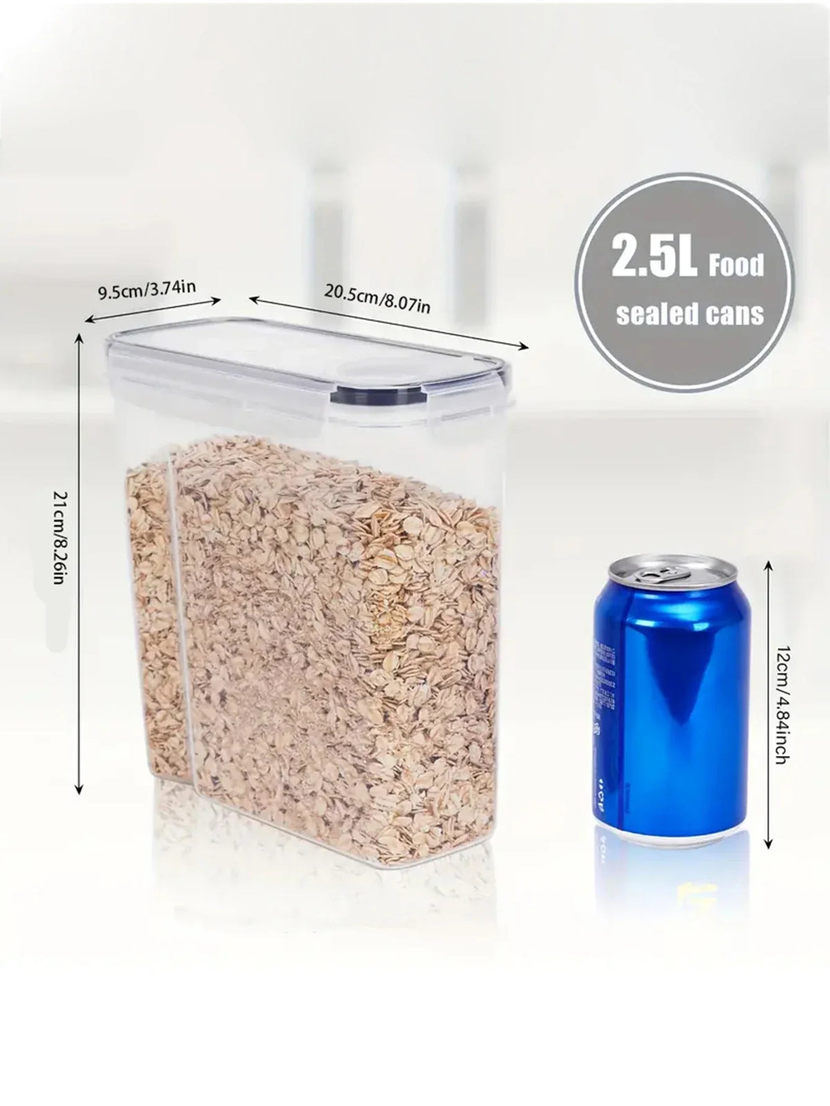 4-Piece 2.5L Airtight Food Storage Containers with Lids, Plastic Kitchen Pantry Organization Set - product view 3