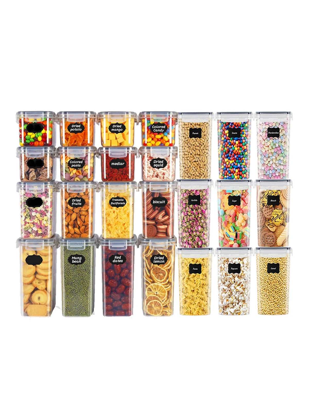 Sealed Food Storage Containers, 24 Plastic Pantry Containers with 24 Lids, PP Dry-Goods Organization Set - product view 2