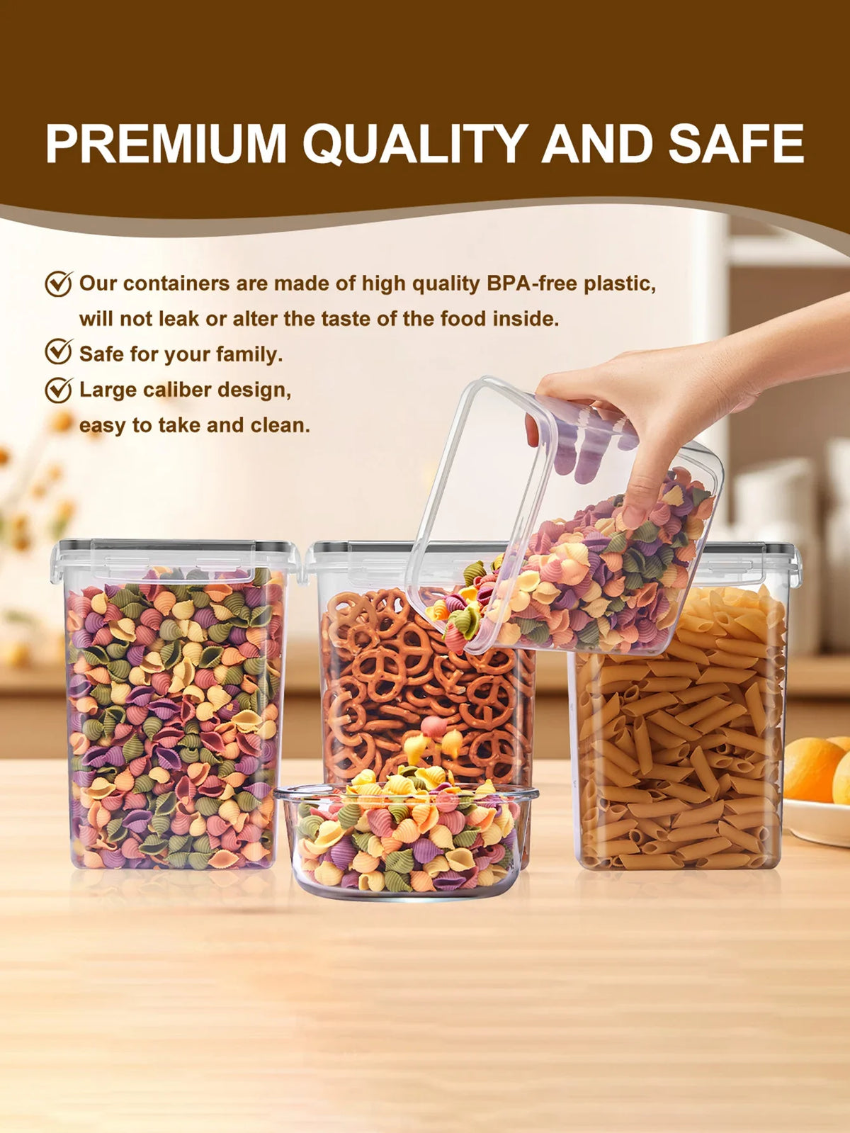 Sealed Food Storage Containers, 24 Plastic Pantry Containers with 24 Lids, PP Dry-Goods Organization Set - product view 6