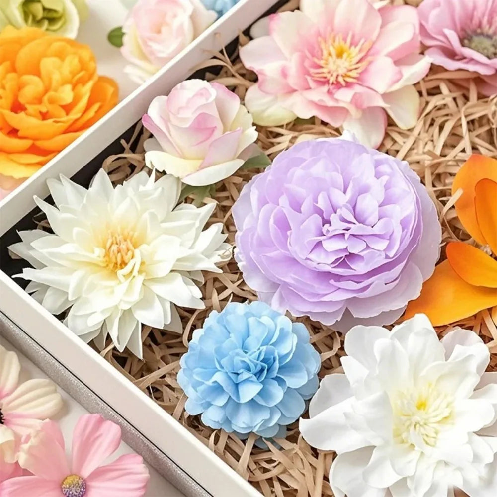 Artificial Silk Flowers, Random Mixed Flower Heads for DIY Crafts, Home Décor, Weddings and Gift Arrangements - product view 4