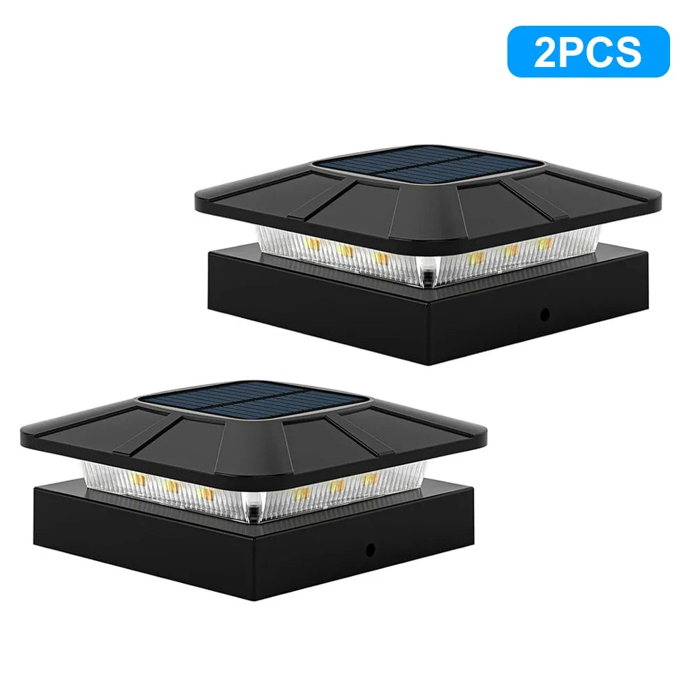 Solar Fence Post Cap Light, 3 Light Modes, 4x4 Post Fit, IP65 Waterproof ABS, Dusk-to-Dawn Outdoor Garden Patio Decor - product view 2