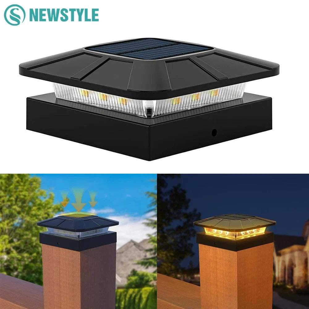 Solar Fence Post Cap Light, 3 Light Modes, 4x4 Post Fit, IP65 Waterproof ABS, Dusk-to-Dawn Outdoor Garden Patio Decor - product view 4