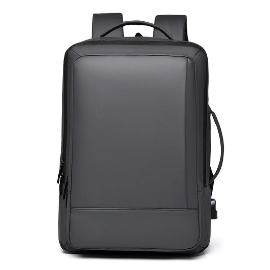Expandable Travel Backpack, 15.6-Inch Shockproof Laptop Compartment, High-Capacity Commuter and Business Bag, Black or Dark Grey - product view 1