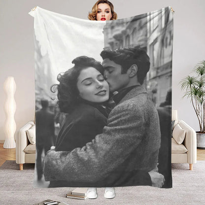 Personalized Photo Travel Blanket, Soft Printed 100% Polyester Throw in 4 Sizes for Sofa, Bed, Car, Picnic and Outdoor Use - product view 1