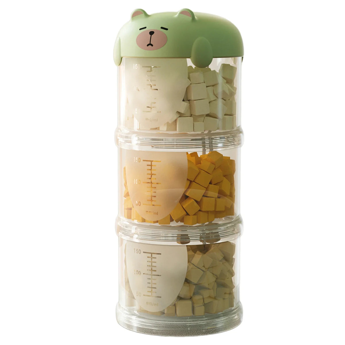 Stackable Pet Food Storage Container, Airtight Leakproof Locking Lid, Partitioned PP Treat Jar with Handle, Single, Double or Triple Layer - product view 3