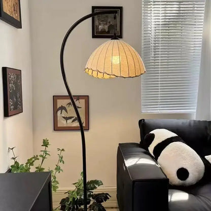 Modern LED Floor Lamp, 155 cm Fabric Shade, Iron Body, 11–15W AC Standing Light with Button Switch for Foyer - product view 3