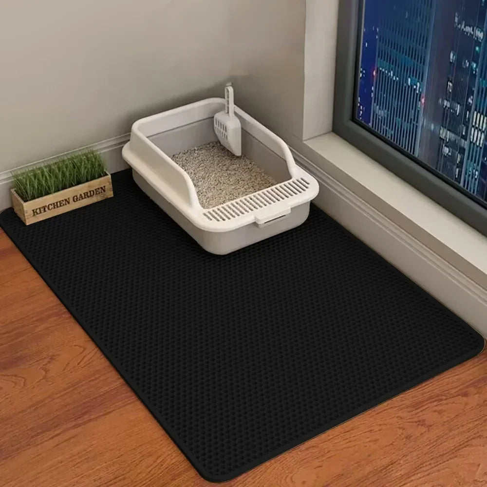 Waterproof Cat Litter Mat, Double-Layer Honeycomb EVA-Style Foam Scatter-Control Pad, Washable, 30 x 30cm to 60 x 90cm - product view 1