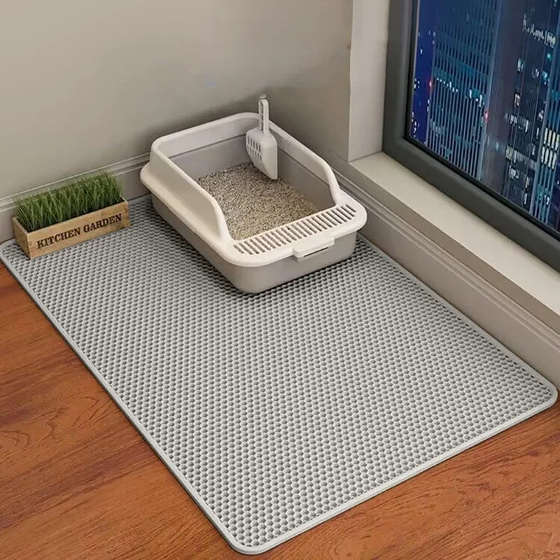 Waterproof Cat Litter Mat, Double-Layer Honeycomb EVA-Style Foam Scatter-Control Pad, Washable, 30 x 30cm to 60 x 90cm - product view 2