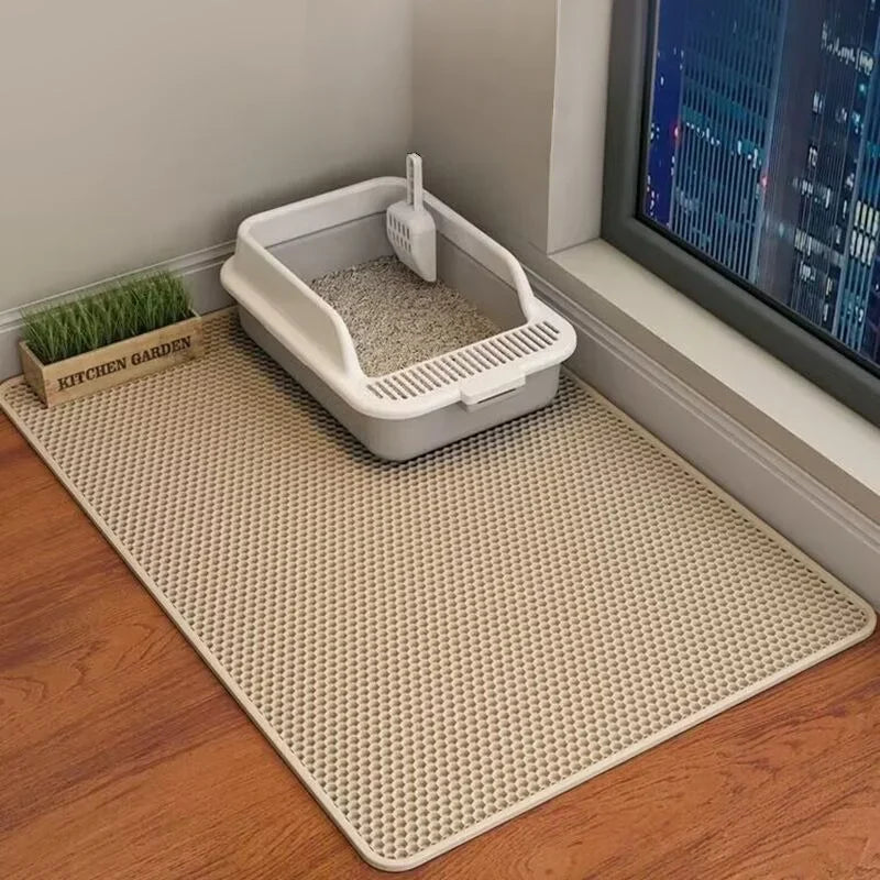 Waterproof Cat Litter Mat, Double-Layer Honeycomb EVA-Style Foam Scatter-Control Pad, Washable, 30 x 30cm to 60 x 90cm - product view 3