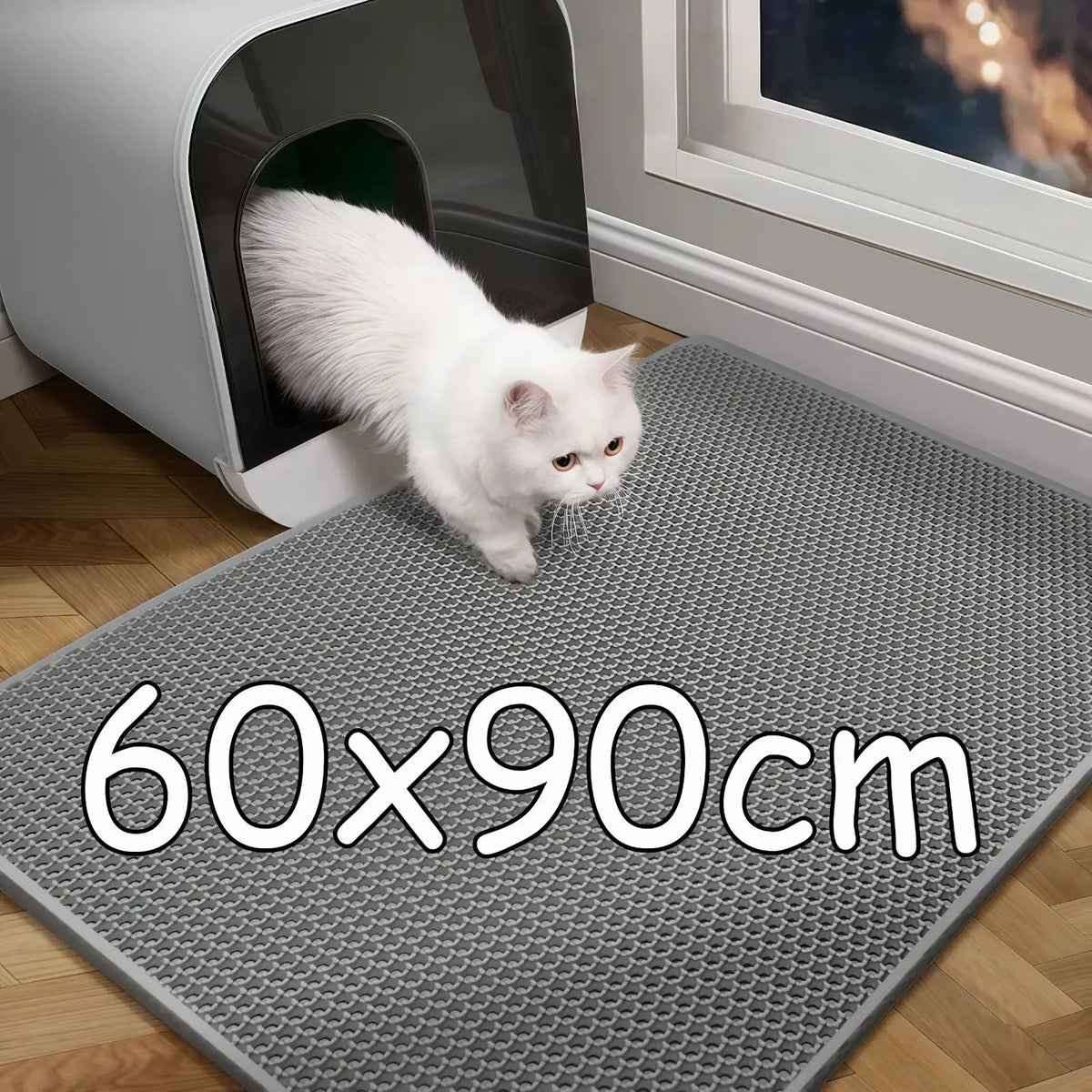 Waterproof Cat Litter Mat, Double-Layer Honeycomb EVA-Style Foam Scatter-Control Pad, Washable, 30 x 30cm to 60 x 90cm - product view 4