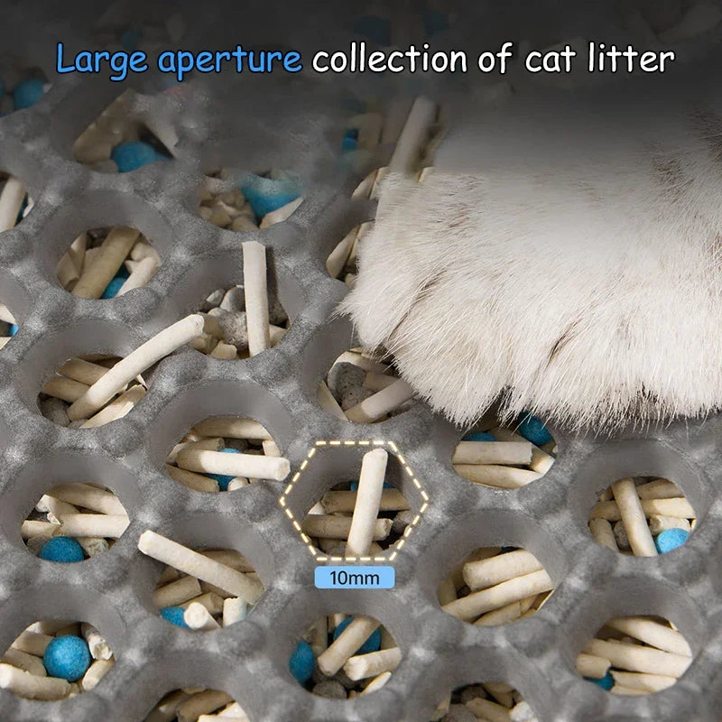 Waterproof Cat Litter Mat, Double-Layer Honeycomb EVA-Style Foam Scatter-Control Pad, Washable, 30 x 30cm to 60 x 90cm - product view 6