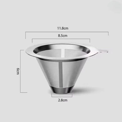 Reusable Coffee Filter, 304 Stainless Steel Fine Mesh Double-Layer Basket with Insulated Handle for Coffee and Tea - product view 1