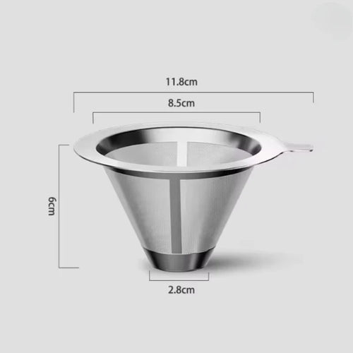 Reusable Coffee Filter, 304 Stainless Steel Fine Mesh Double-Layer Basket with Insulated Handle for Coffee and Tea - product view 1