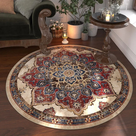 Geometric Area Rug, Nordic-Style Machine-Made Floor Mat with Soft Feel, Non-Slip Design and Custom Square Sizes - product view 1