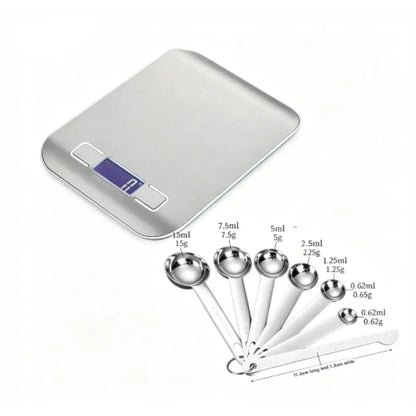 10kg Digital Kitchen Scale with Tare Function, LCD Display and Stainless Steel Screen for Coffee Brewing and Food Weighing - product view 2