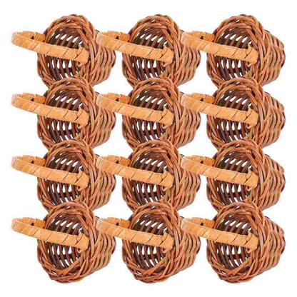 Mini Woven Easter Baskets, 12-Piece 6 x 2.7 cm Bamboo Decorative Baskets for Candy Gifts, Photography and Mini Displays - product view 1
