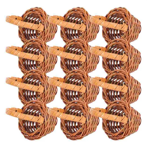 Mini Woven Easter Baskets, 12-Piece 6 x 2.7 cm Bamboo Decorative Baskets for Candy Gifts, Photography and Mini Displays - product view 1