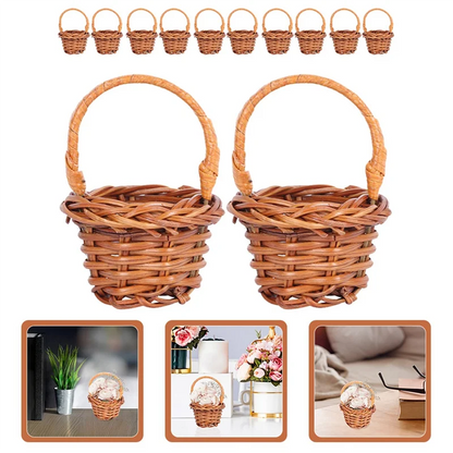 Mini Woven Easter Baskets, 12-Piece 6 x 2.7 cm Bamboo Decorative Baskets for Candy Gifts, Photography and Mini Displays - product view 3